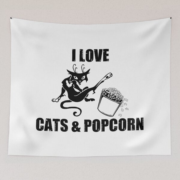 Item preview, I Love Cats and Popcorn designed and sold by kickwear-com.