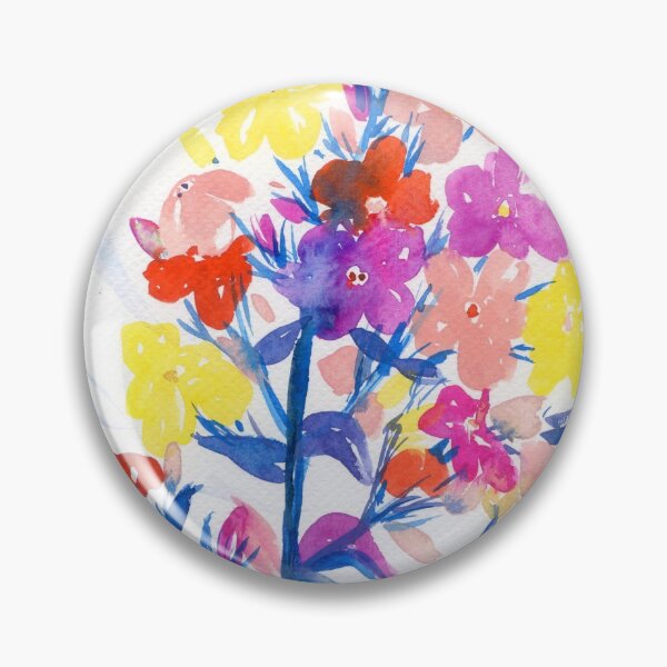 Item preview, watercolor flower in blue, yellow, pink N.o 4 designed and sold by kosarandrea.