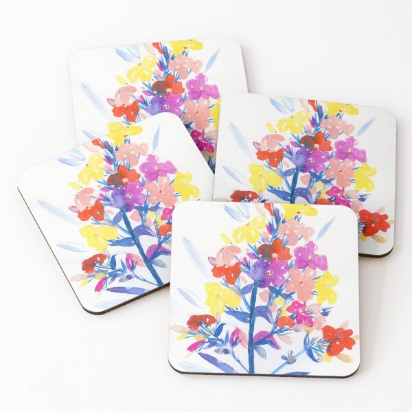 Item preview, watercolor flower in blue, yellow, pink N.o 4 designed and sold by kosarandrea.