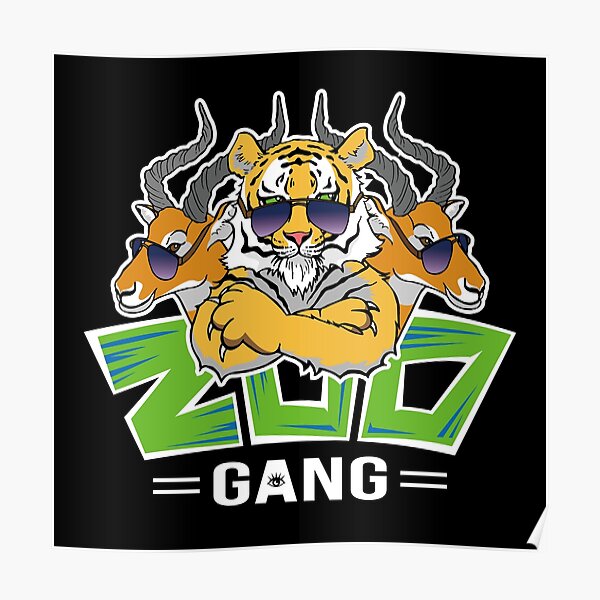 "Zoo Gang Natural Color Black Background Curious Eyeball" Poster by