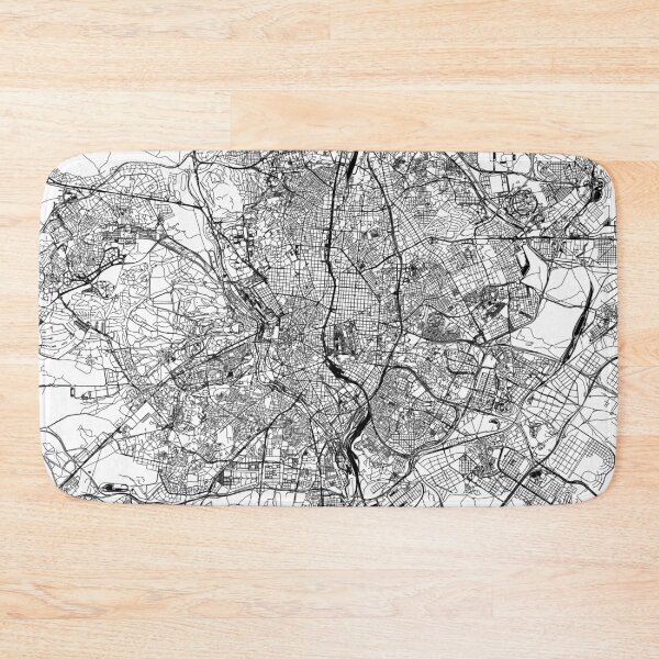 Item preview, Madrid White Map designed and sold by multiplicitymap.