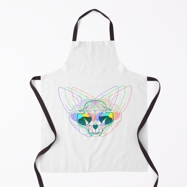 Item preview, Trippy RGB Sphynx Cat Skull - Multiplying Cat Heads - Dizzy Line Art - Colorful designed and sold by AnanasArt.