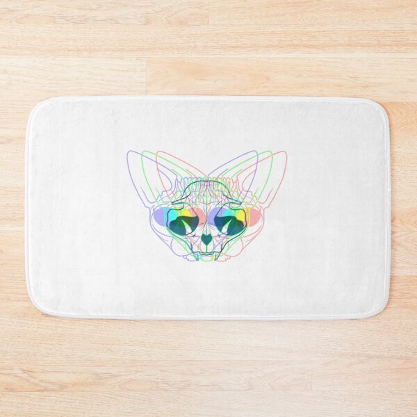 Item preview, Trippy RGB Sphynx Cat Skull - Multiplying Cat Heads - Dizzy Line Art - Colorful designed and sold by AnanasArt.