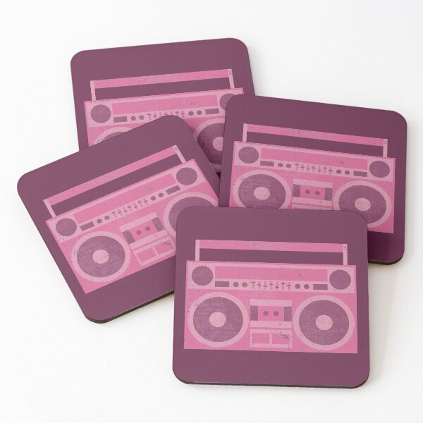 Item preview, A pink, distressed, retro boombox designed and sold by SimplyAdrienne.