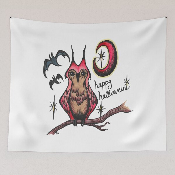 Item preview, Halloween Retro Owl - Happy Halloween designed and sold by The White Bat.