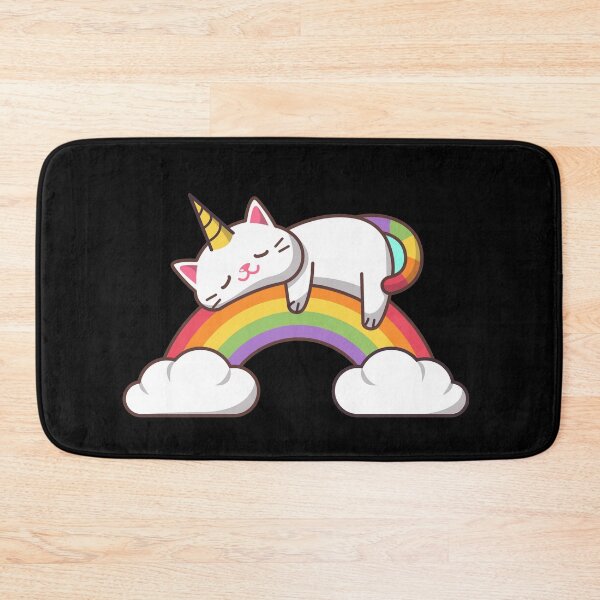 Item preview, Unicorn Cat Sleeping on Rainbow designed and sold by Artcraft-Ink.