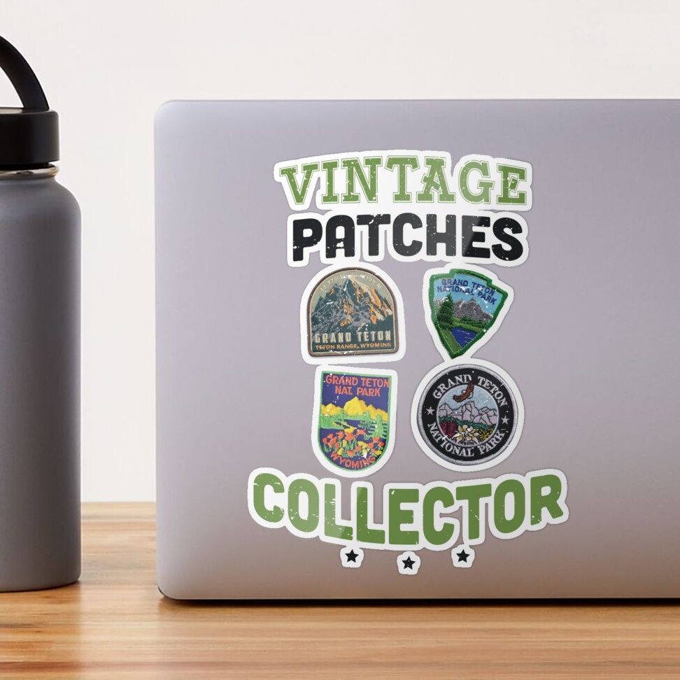 vintage patches collector / patches lover gift idea / patch collector  present  Sticker for Sale by anodyle