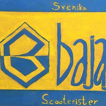 Artwork thumbnail, Logo of the Swedish Bajaj Scooterists handmade by Janne-Hagnell