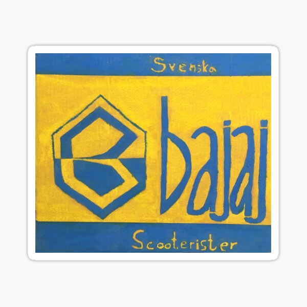 Logo of the Swedish Bajaj Scooterists handmade Sticker