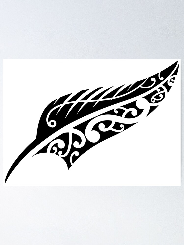 New Zealand Kiwi Fern all black tattoo