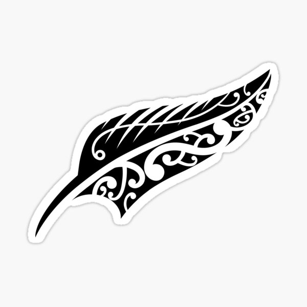 New Zealand Kiwi Fern all black tattoo Sticker