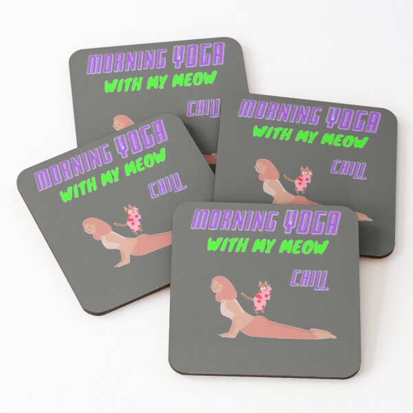 Item preview, Morning Yoga with my Meow Chill designed and sold by lotusbud.