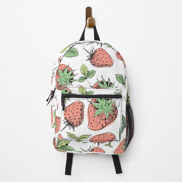 Item preview, Strawberries. Bright print with strawberry berries and leaves designed and sold by Canatic.