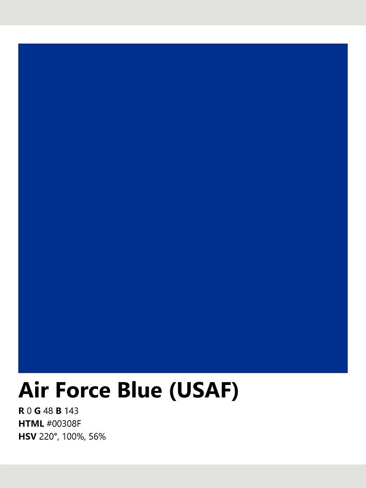 Color Swatch Card US Air Force Blue Essential T Shirt for Sale by Pestorian Redbubble