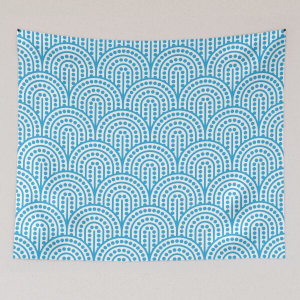 Item preview, Geometric Pattern: Arch Dot: Blue/White designed and sold by Red Wolf.