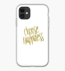 Choose Happiness Gold Faux Foil Metallic Glitter Inspirational Quote iPhone Case