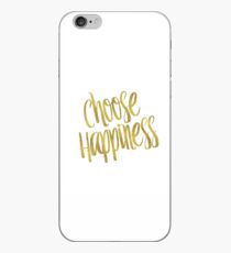 Vinilo o funda para iPhone Choose Happiness Gold Faux Foil Metallic Glitter Inspirational Quote