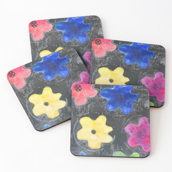 Item preview, colorful shapes in black designed and sold by kosarandrea.