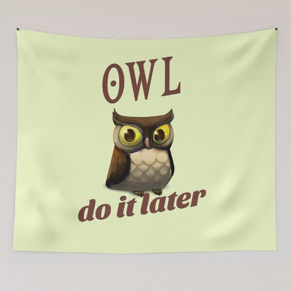 Item preview, Owl Do It Later Cute Funny Owl designed and sold by The Full Cart.