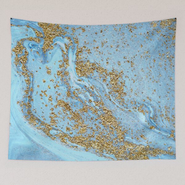 Item preview, Blue Agate Marble With Faux Gold Glitter designed and sold by MysticMarble.