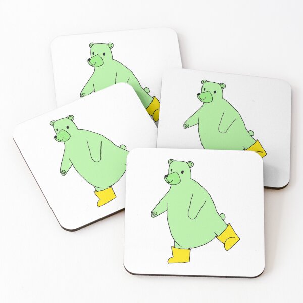 Item preview, Green bear with rain boots designed and sold by emilyvannooij.