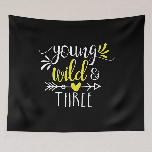Item preview, Young Wild Three Girls 3rd Birthday Shirt for Toddler Girls Third Birthday designed and sold by charaf19.