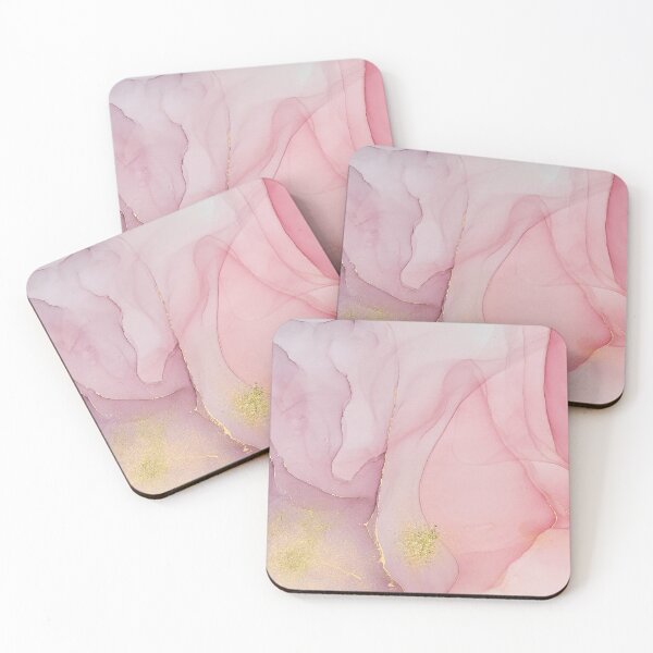 Item preview, Blush Pink Liquid Ink Texture With Gold Faux Glitter designed and sold by MysticMarble.