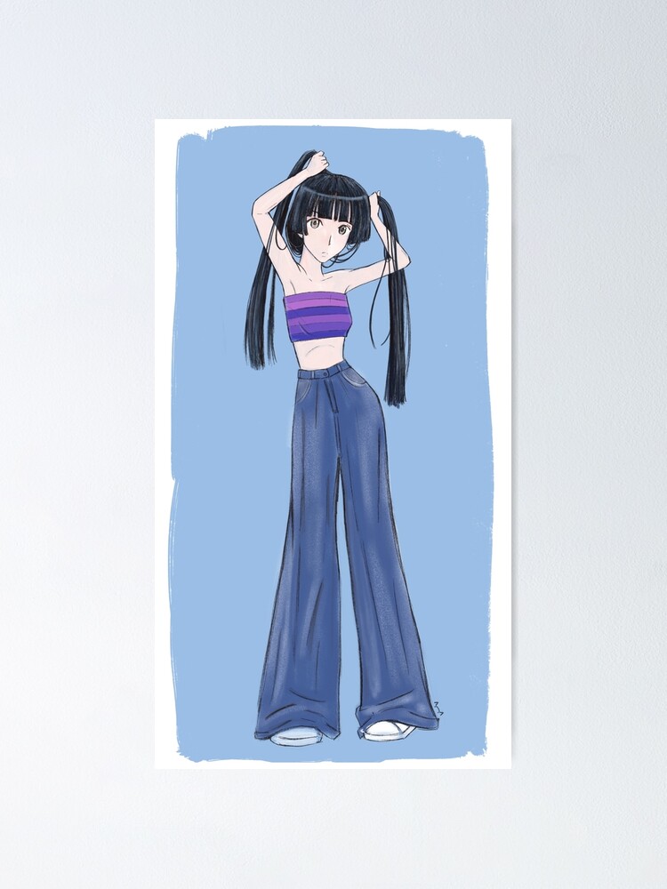 Cute Anime Girl Pig Tails 90s Tube Top