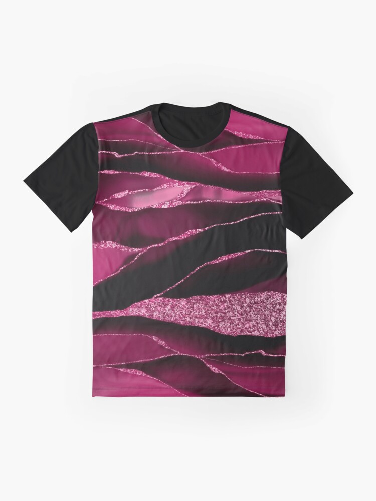 Alternate view of Purple And Deep Red Glamour Marble And Agate Landscapes Graphic T-Shirt