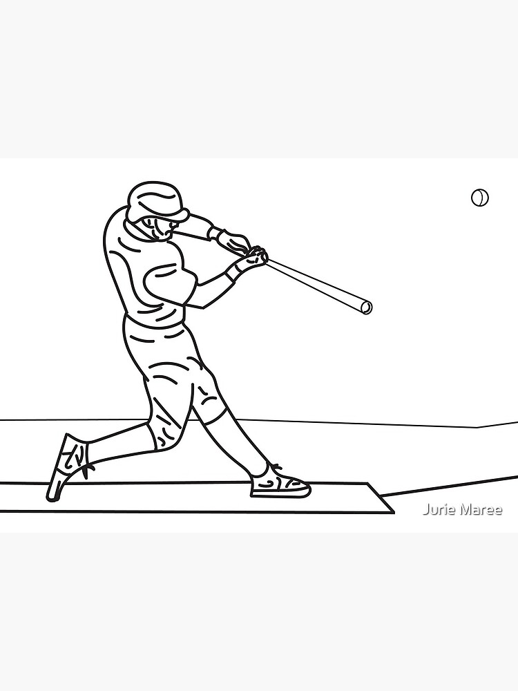 Baseball player outline drawing. | Art Board Print