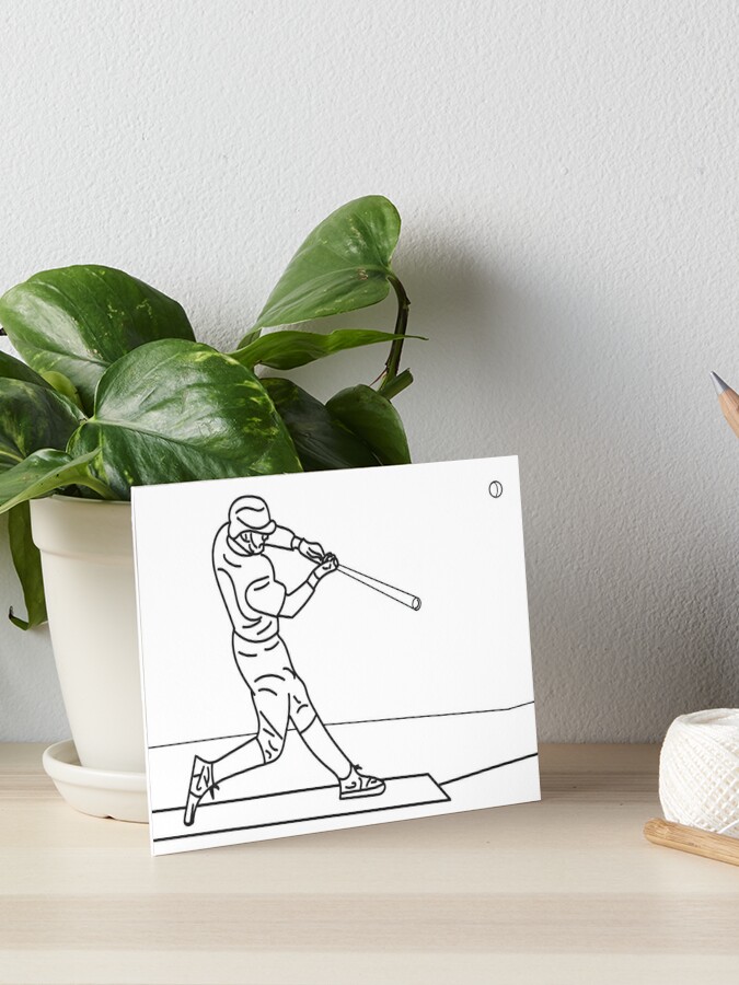 Baseball player outline drawing. | Art Board Print