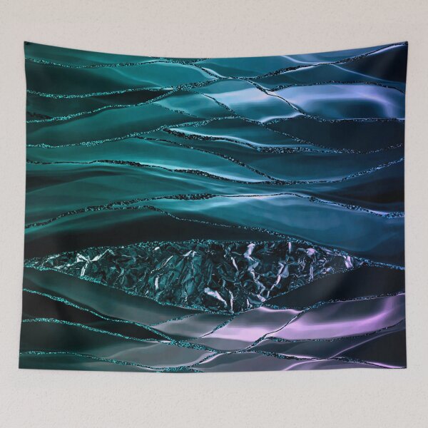 Item preview, Blue And Teal Green Glamour Faux Marble And Agate Landscapes designed and sold by MysticMarble.