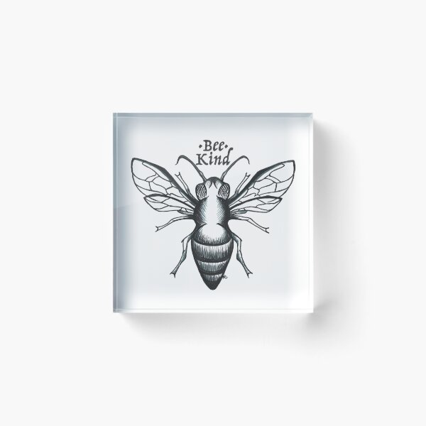 Item preview, Black and White Honey Bee - Bee Kind designed and sold by The White Bat.