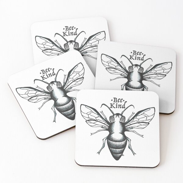 Item preview, Black and White Honey Bee - Bee Kind designed and sold by The White Bat.