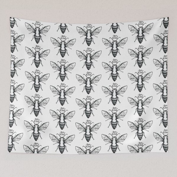 Item preview, Black and White Honey Bee - Bee Kind designed and sold by The White Bat.