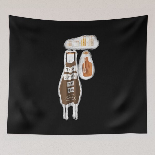 Item preview, Kitchen apron Think outside the box designed and sold by Zwuck.