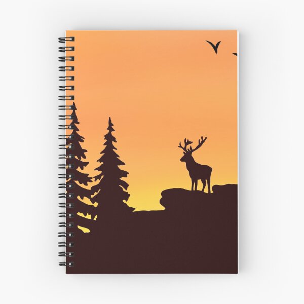 Item preview, Reindeer's silhouette with beautiful trees and sky,  designed and sold by Ani1111.