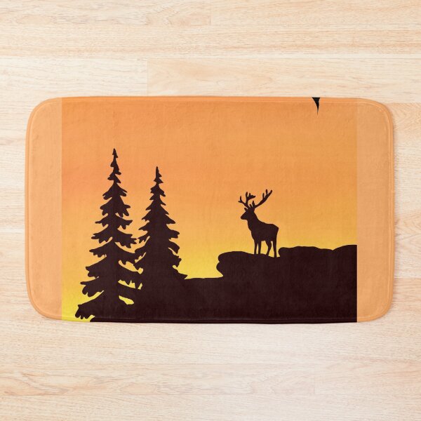 Item preview, Reindeer's silhouette with beautiful trees and sky, designed and sold by Ani1111.