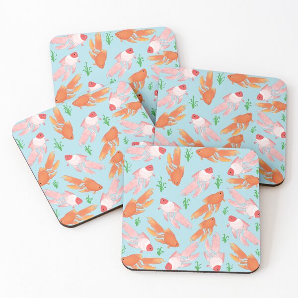 Item preview, Cute goldfish fancy pattern blue background designed and sold by Pasan-hpmm.