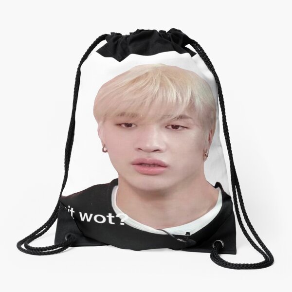 chan straykids meme Drawstring Bag