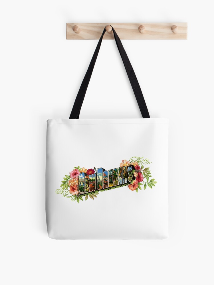 Thumbnail 1 of 2, Tote Bag, Old Fashioned Postcard Style "New Orleans" Logo designed and sold by midnightboheme.