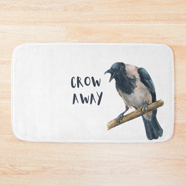 Item preview, Crow Away angry crow rude corvid bird designed and sold by TheWaterBirds.