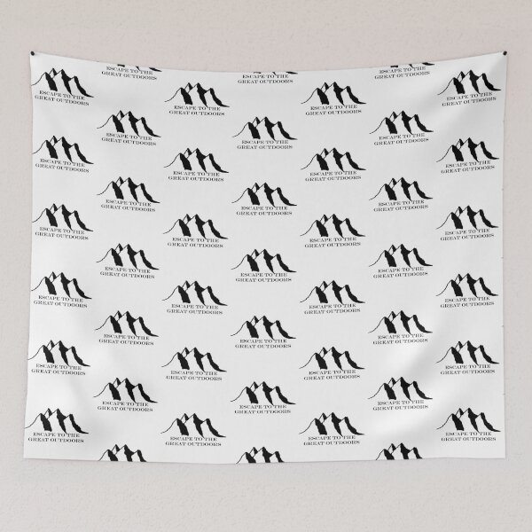 Item preview, Mountains quote: Escape to the great outdoors designed and sold by FoxCalledThread.