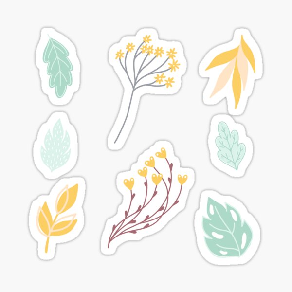 Item preview, Soft Yellow and Blue Flowers Sticker Pack designed and sold by MugsMe.