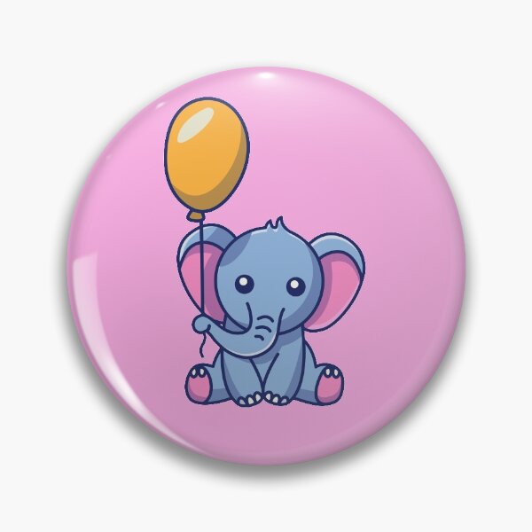 Item preview, Cute Elephant Holding Balloon designed and sold by griconut.