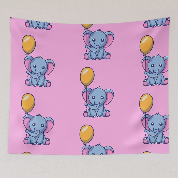Item preview, Cute Elephant Holding Balloon designed and sold by griconut.