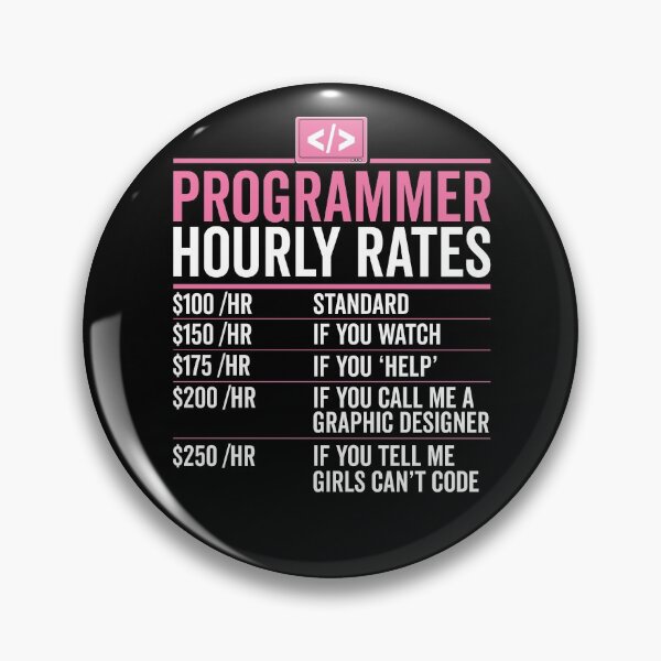 Item preview, Female Programmer Hourly Rate designed and sold by VDKMerch.