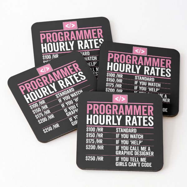 Item preview, Female Programmer Hourly Rate designed and sold by VDKMerch.