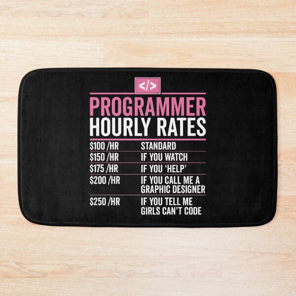 Item preview, Female Programmer Hourly Rate designed and sold by VDKMerch.