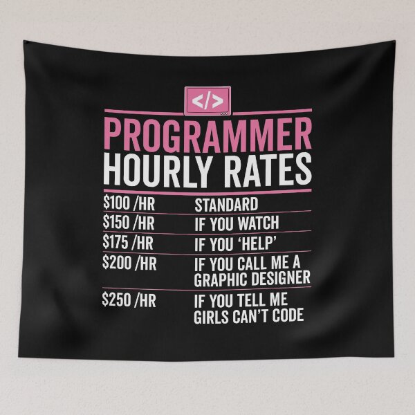 Item preview, Female Programmer Hourly Rate designed and sold by VDKMerch.